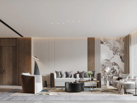 Modern living room 3D Model
