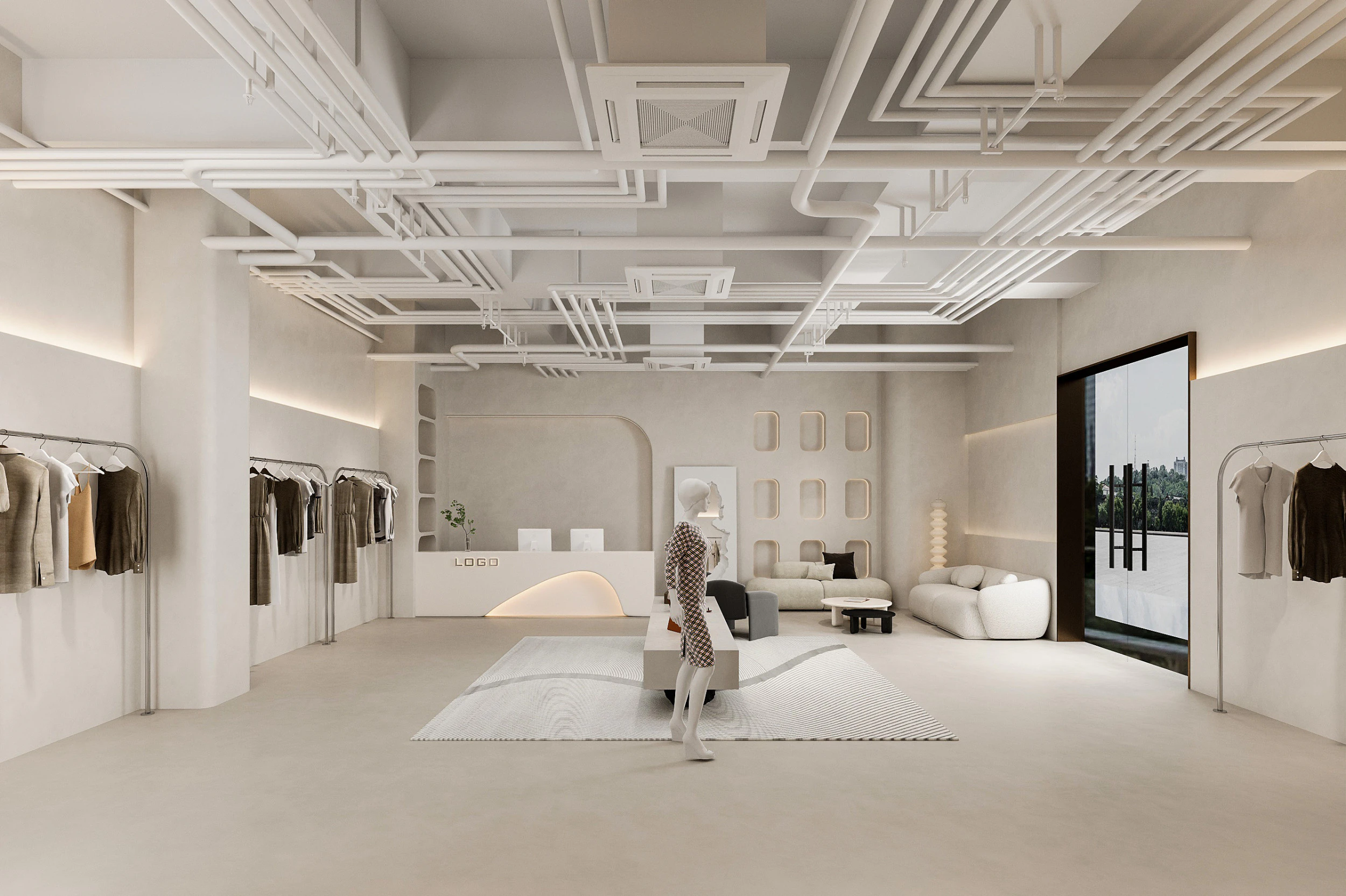 Modern clothing store 3D Model .c4d .max .obj .3ds .fbx .stl .blend 