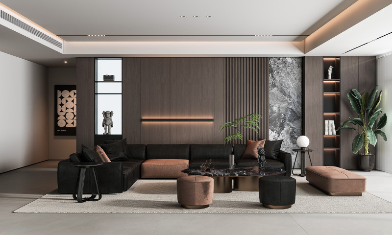 Modern living room 3Dモデル .c4d .max .obj .3ds .fbx .stl .blend 
