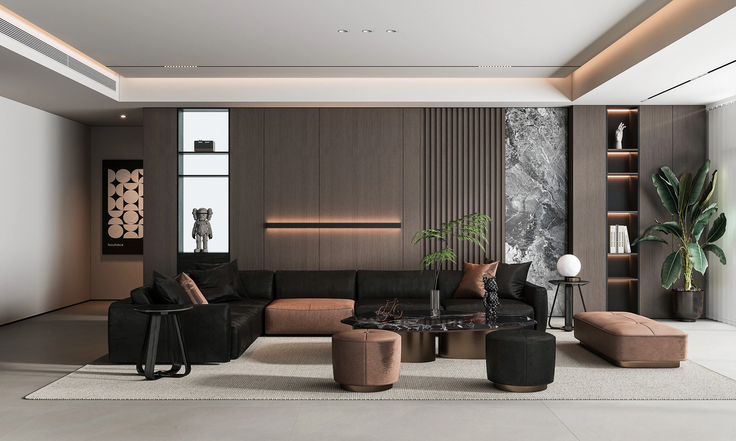 Modern living room 3D Model .c4d .max .obj .3ds .fbx .stl .blend 