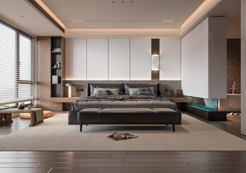 Modern bedroom 3D मॉडल .c4d .max .obj .3ds .fbx .stl .blend 