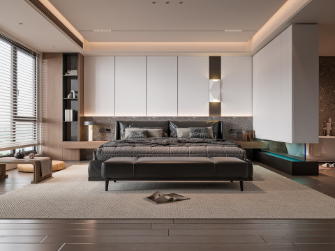 Modern bedroom Modello 3D