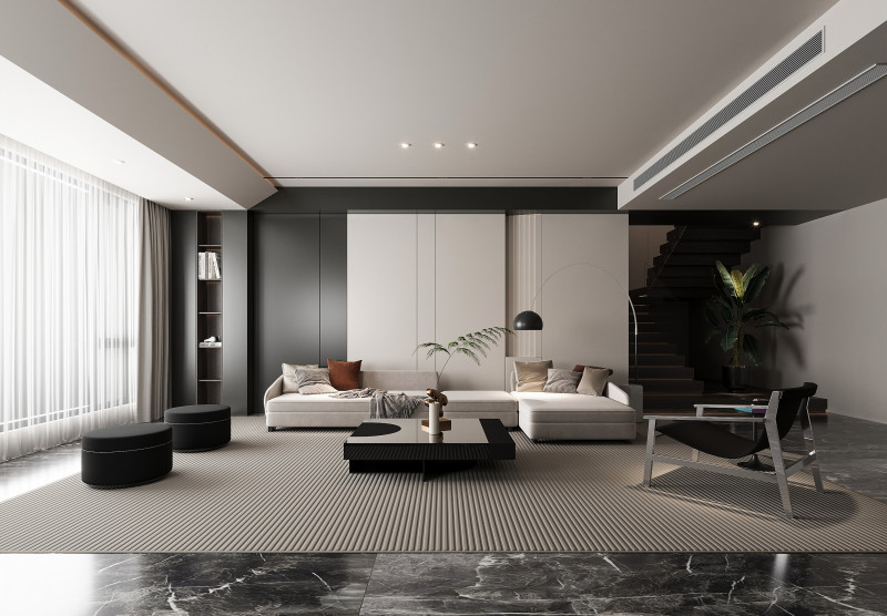 Modern living room 3D Модель .c4d .max .obj .3ds .fbx .stl .blend 