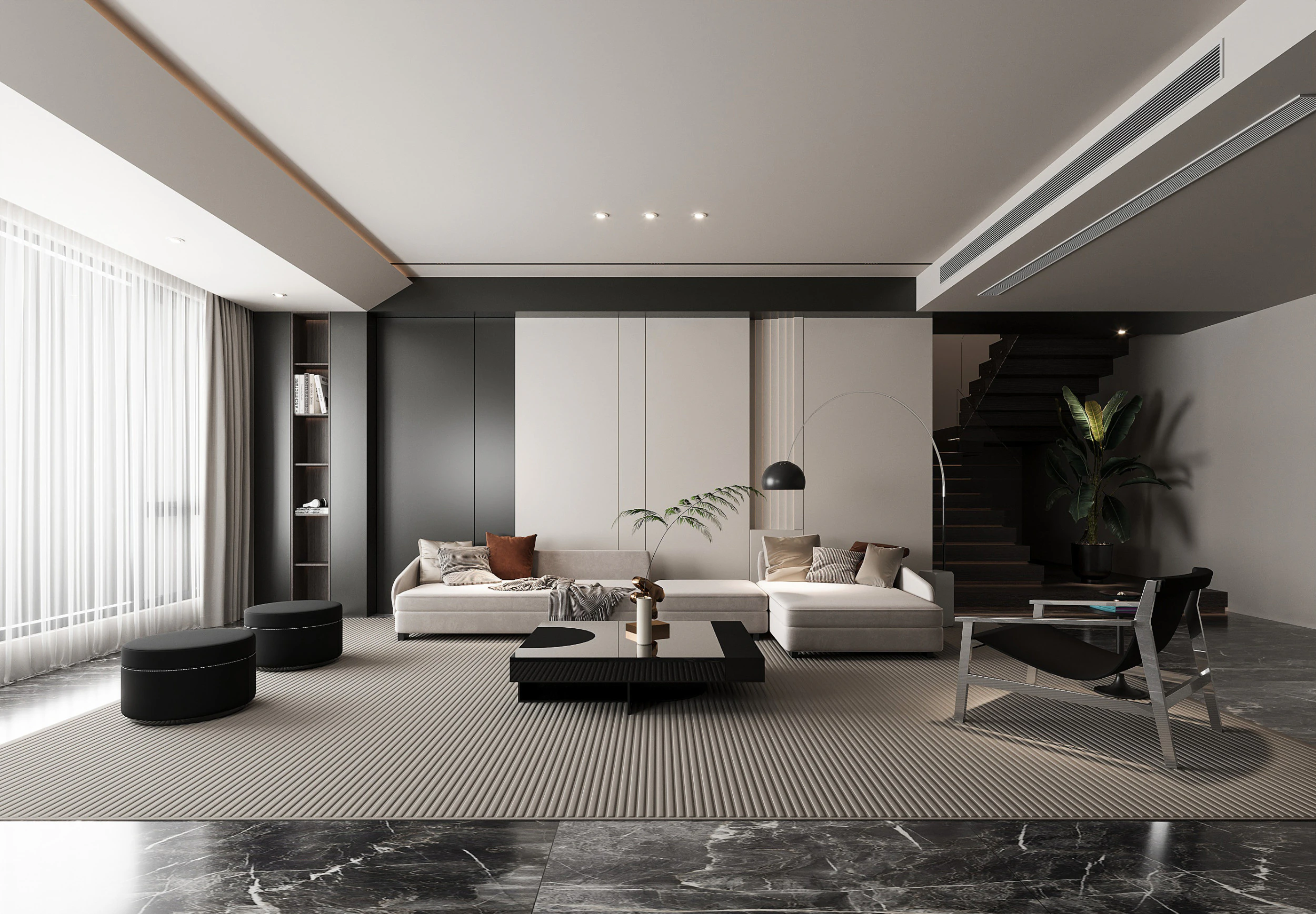 Modern living room 3D Model .c4d .max .obj .3ds .fbx .stl .blend 
