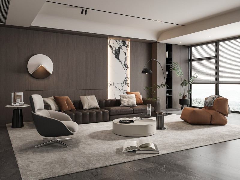 Modern living room 3D Model .c4d .max .obj .3ds .fbx .stl .blend