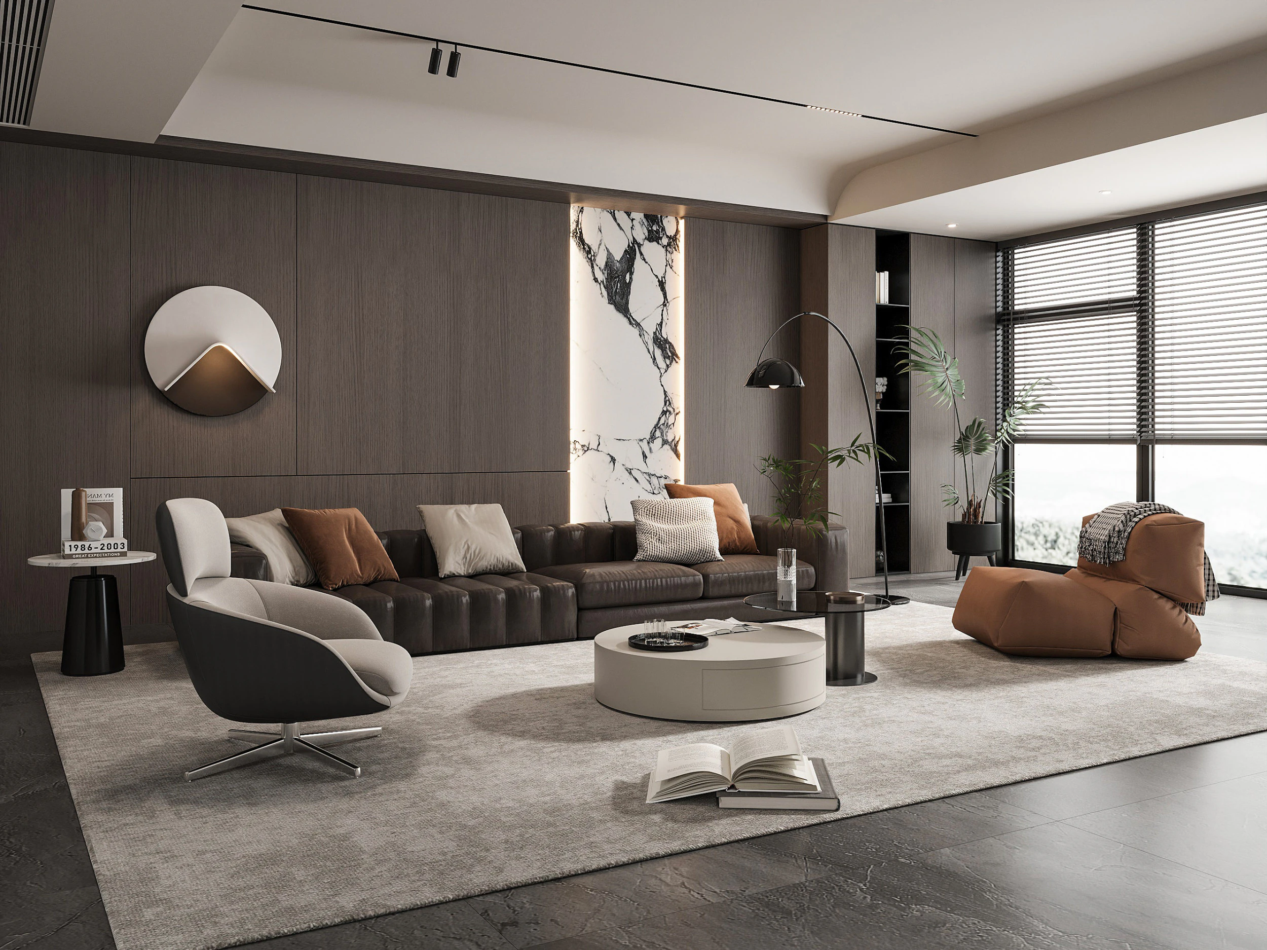 Modern living room 3D Model .c4d .max .obj .3ds .fbx .stl .blend 