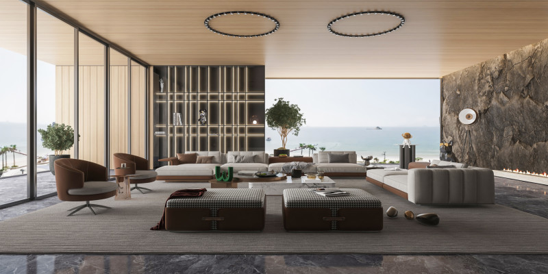 Modern living room Modèle 3D .c4d .max .obj .3ds .fbx .stl .blend 
