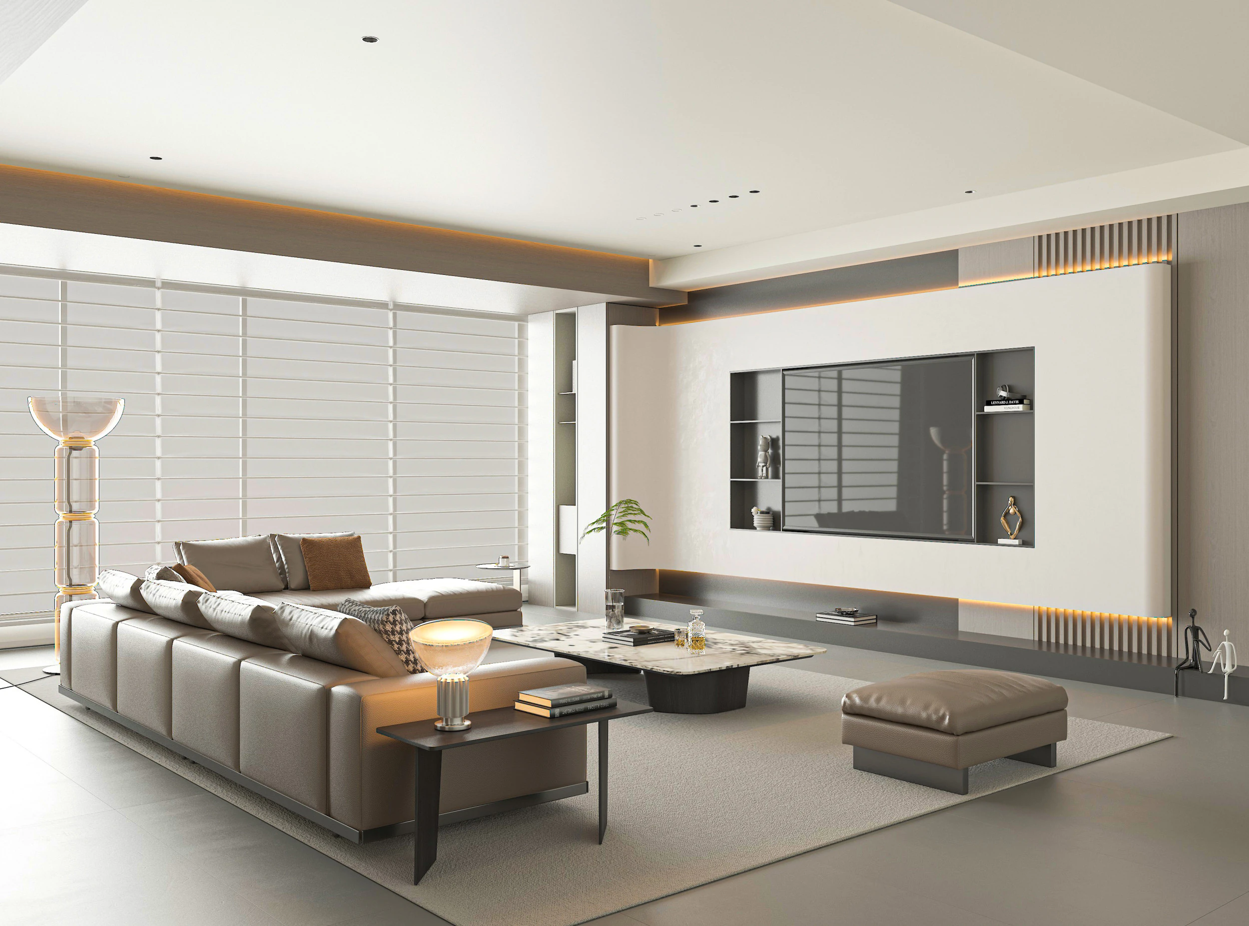 Modern living room 3D Model .c4d .max .obj .3ds .fbx .stl .blend 