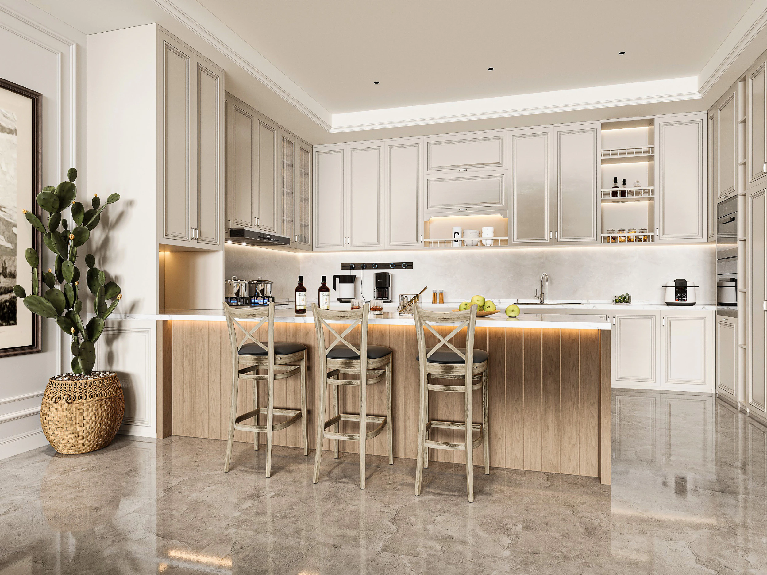 Modern kitchen 3D Model .c4d .max .obj .3ds .fbx .stl .blend