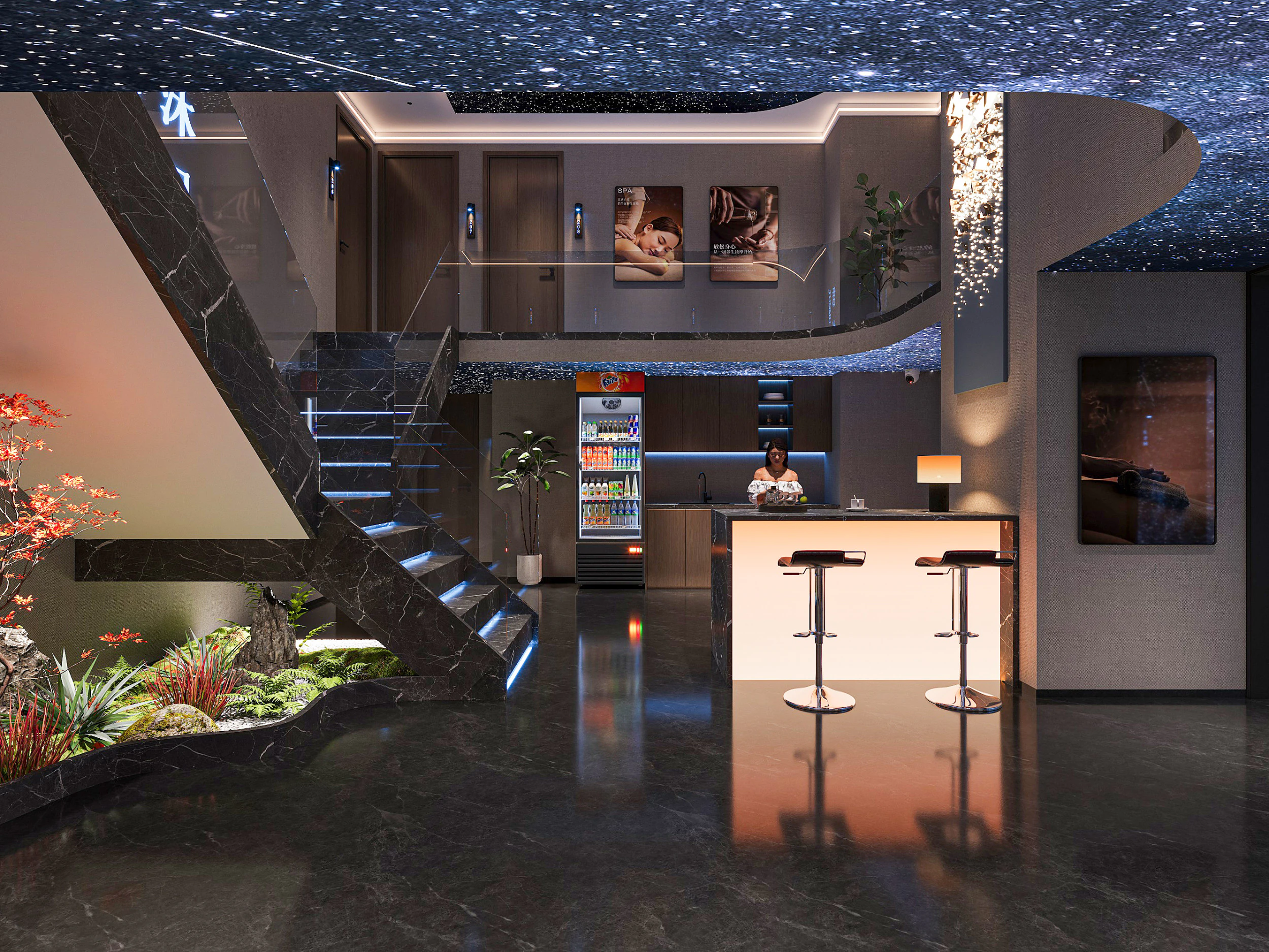 Modern spa room 3D Model .c4d .max .obj .3ds .fbx .stl .blend