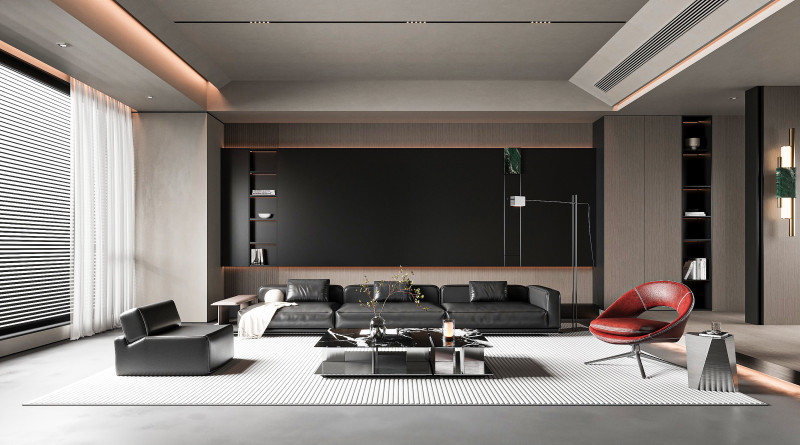 Modern living room 3D मॉडल .c4d .max .obj .3ds .fbx .stl .blend 