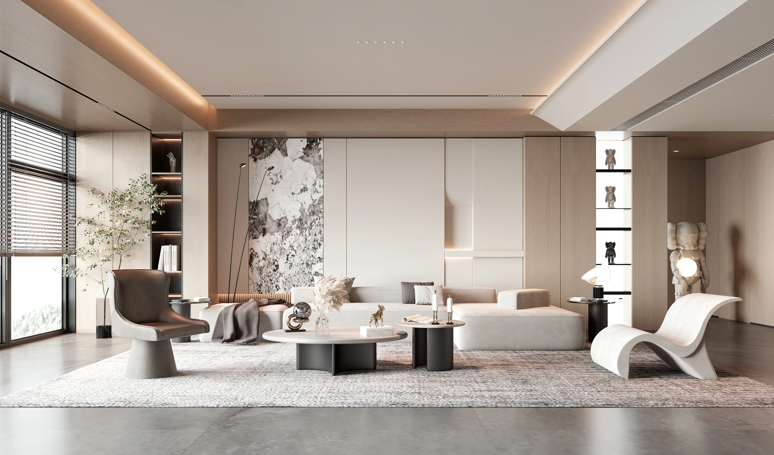 Modern living room 3D Model .c4d .max .obj .3ds .fbx .stl .blend 
