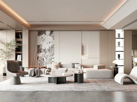 현대적인 거실 3D 모델