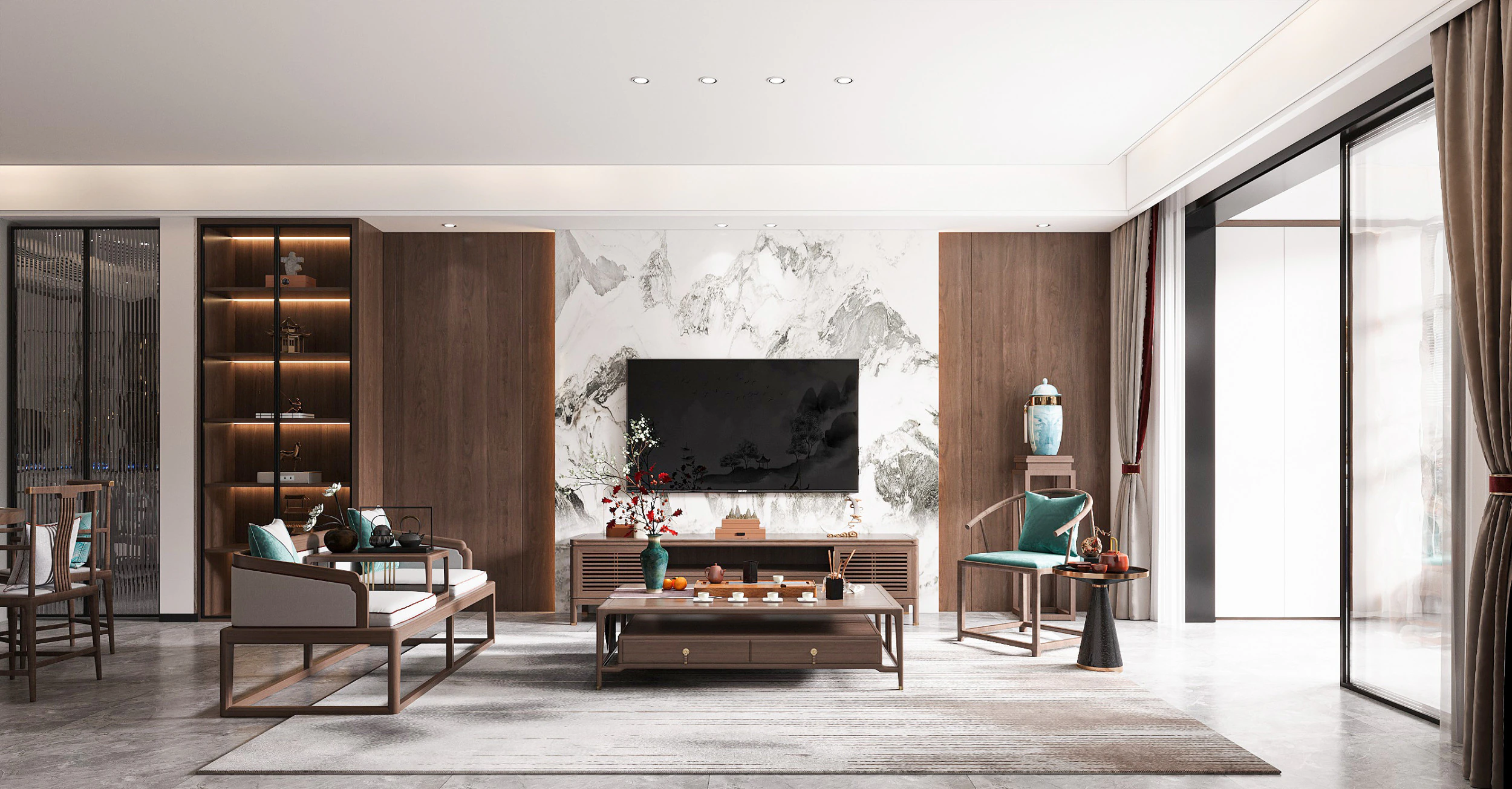 Modern living room 3D Model .c4d .max .obj .3ds .fbx .stl .blend 