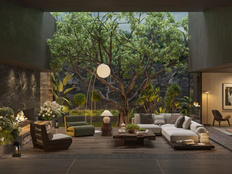 モダンなリビングルーム 3Dモデル