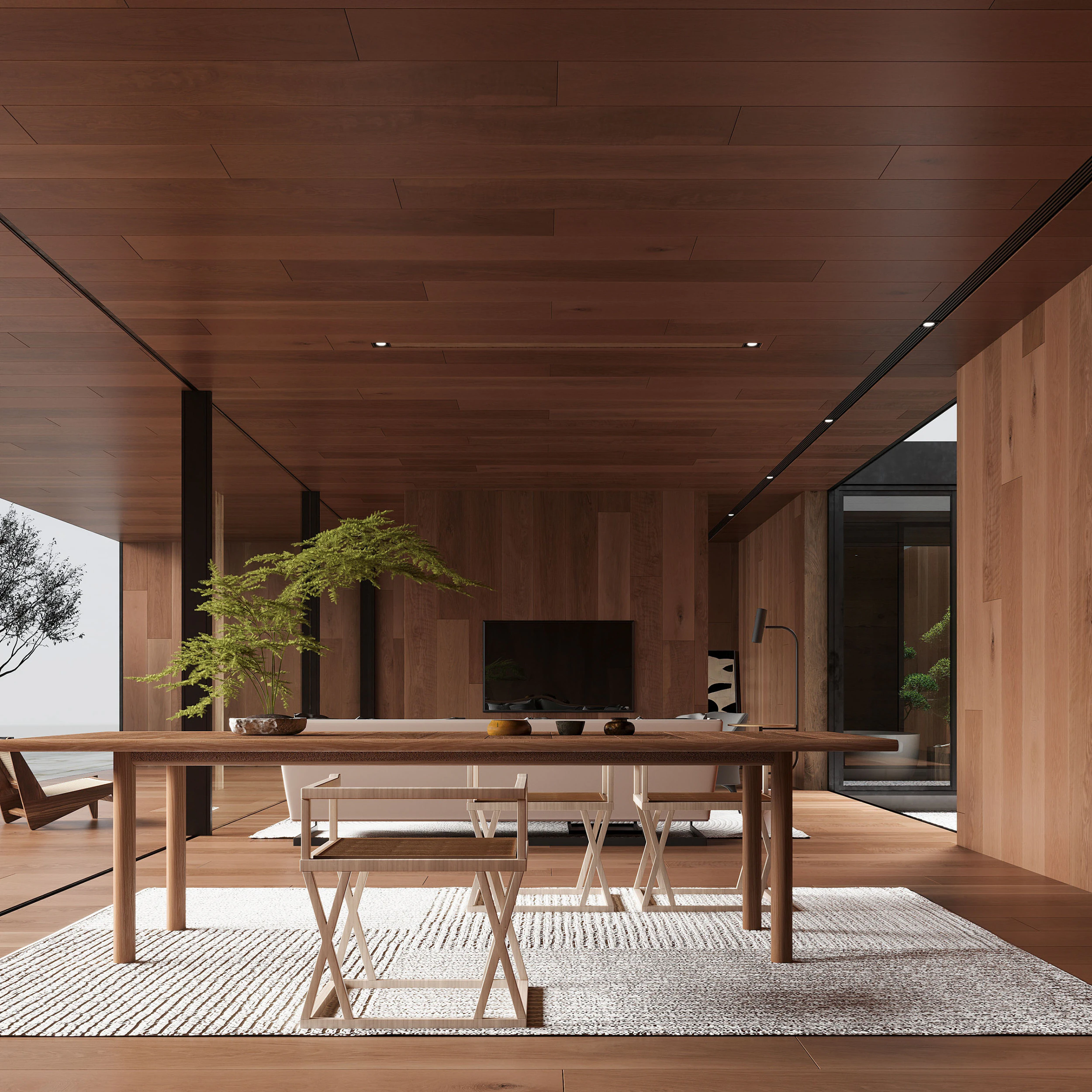 Modern dining room 3D Model .c4d .max .obj .3ds .fbx .stl .blend 