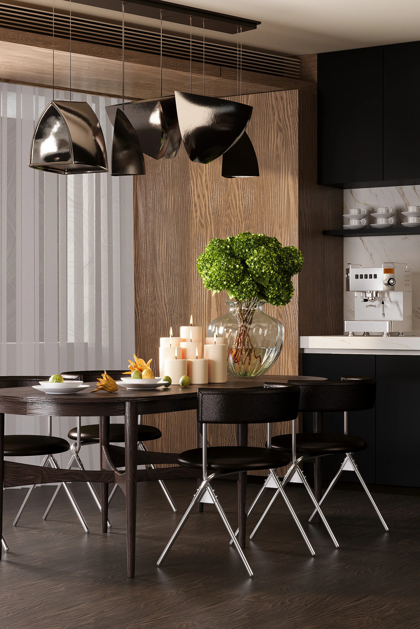 Modern dining room 3D Model .c4d .max .obj .3ds .fbx .stl .blend 