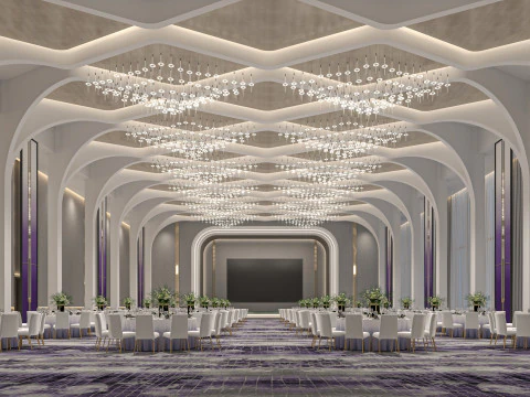 현대적인 로비 3D 모델