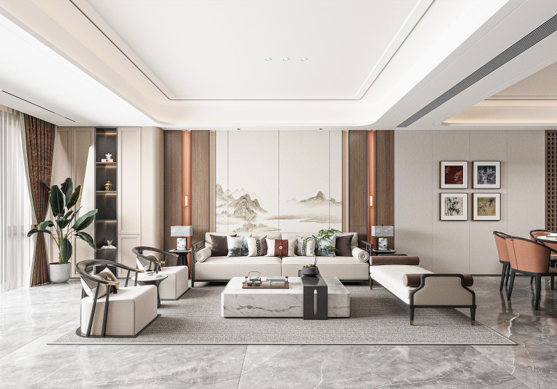 Modern living room Modèle 3D .c4d .max .obj .3ds .fbx .stl .blend 