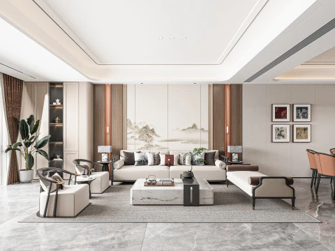 sala de estar moderna Modelo 3D