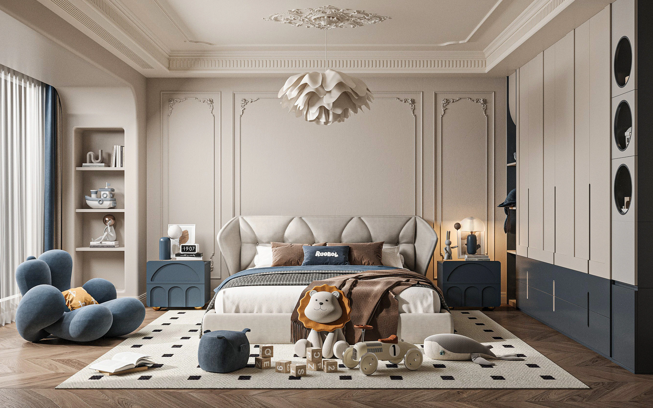 Modern bedroom 3D Model .c4d .max .obj .3ds .fbx .stl .blend