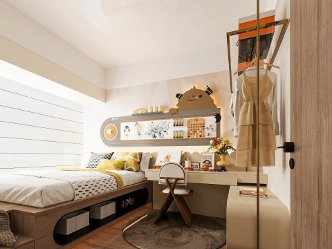 Современная спальня 3D Модель