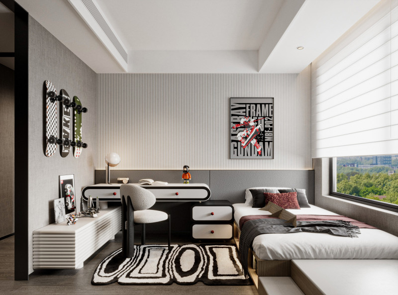 Modern bedroom 3D Model .c4d .max .obj .3ds .fbx .stl .blend 