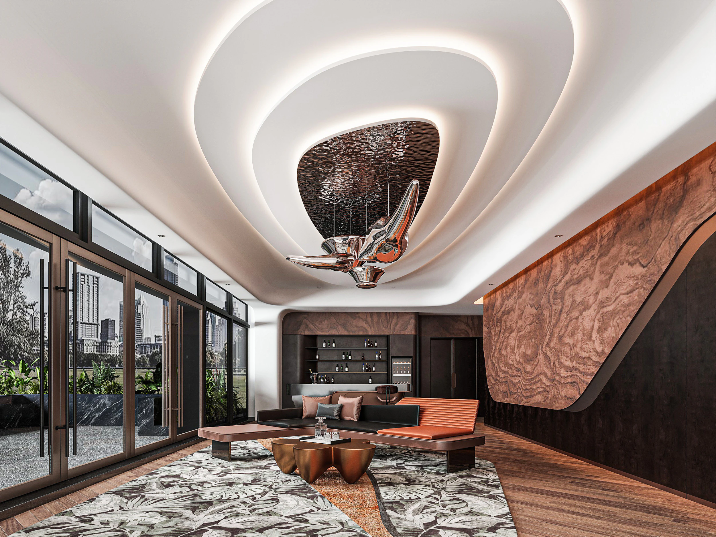 Modern living room 3D Model .c4d .max .obj .3ds .fbx .stl .blend 