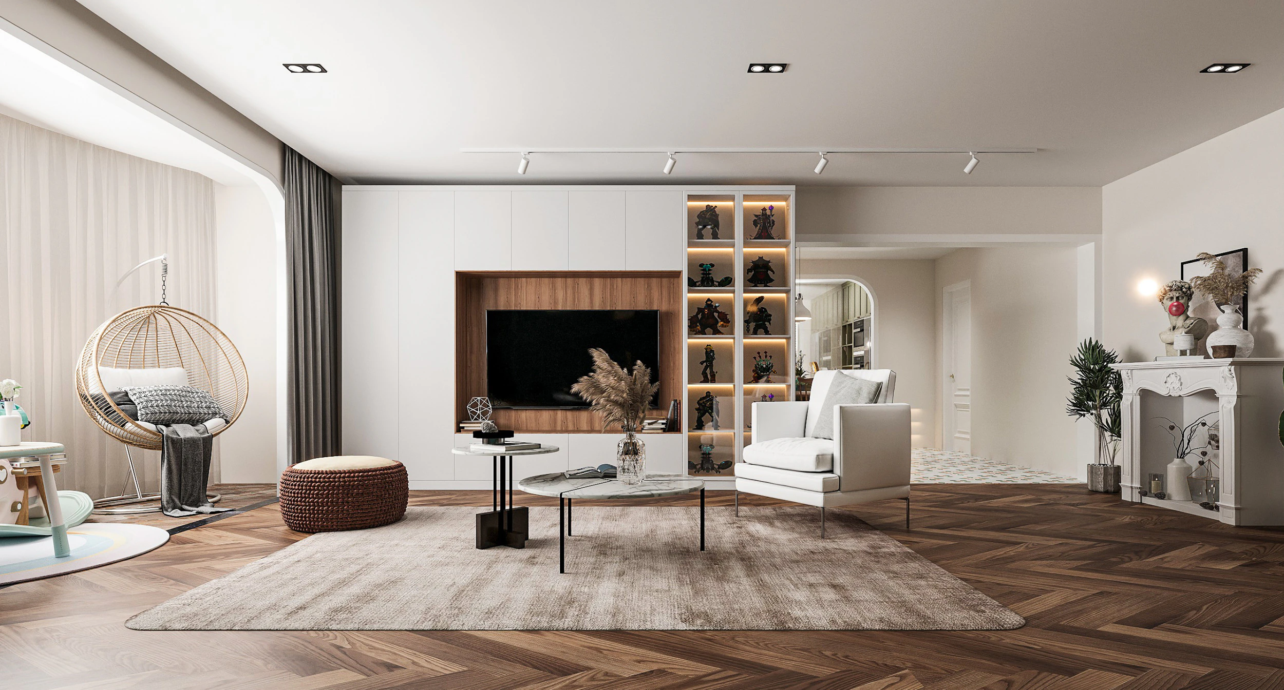 Modern living room 3D Model .c4d .max .obj .3ds .fbx .stl .blend 