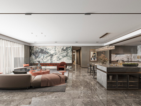 Modern living room 3D 모델