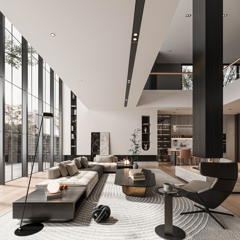 Modern living room Modello 3D .c4d .max .obj .3ds .fbx .stl .blend 