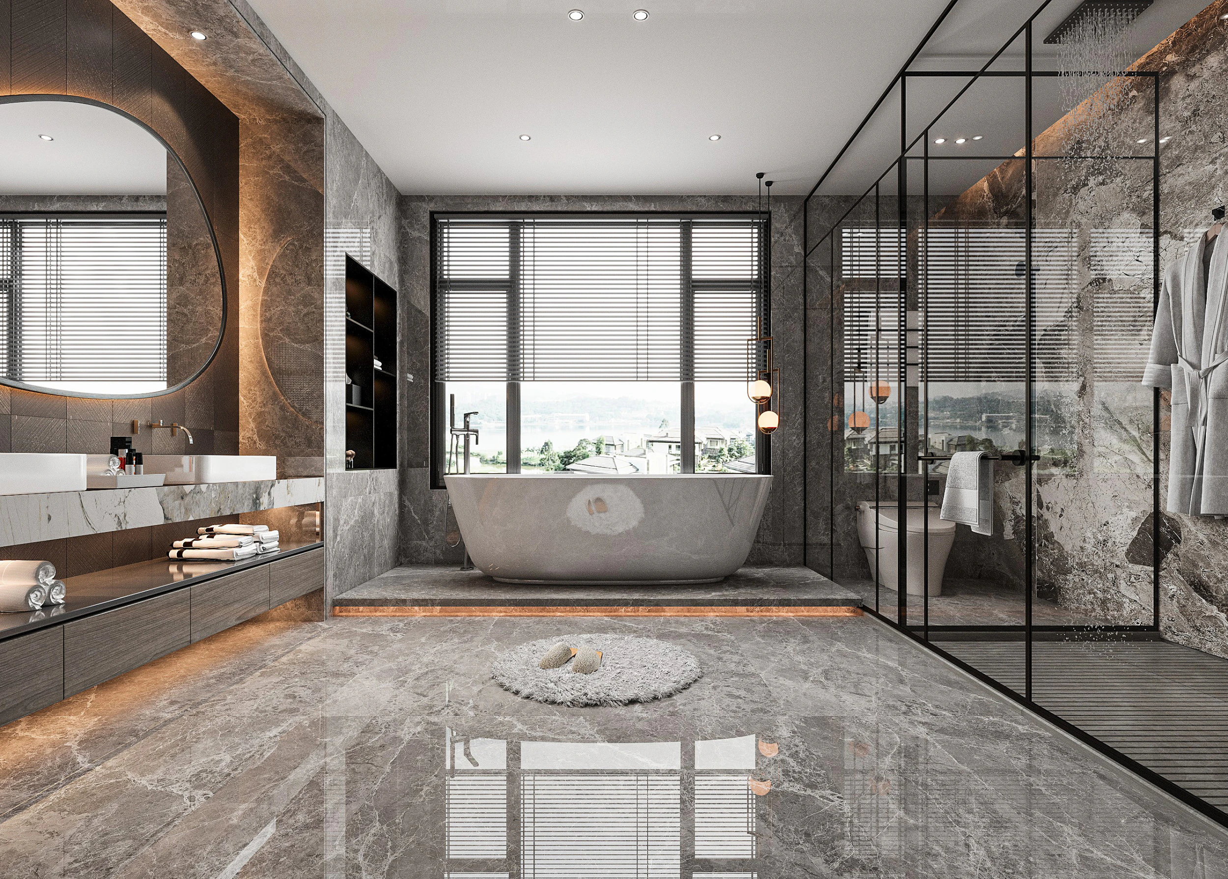 Modern bathroom 3D Model .c4d .max .obj .3ds .fbx .stl .blend