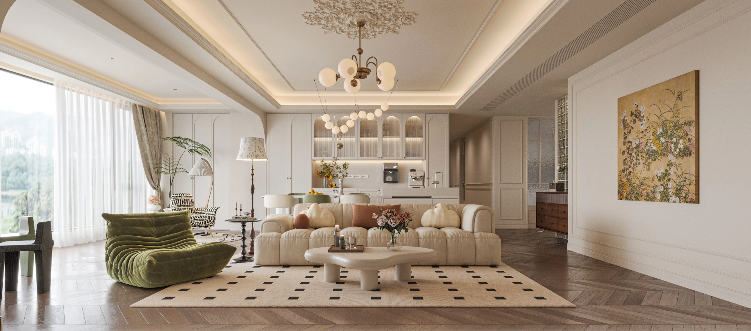 Modern living room 3D Model .c4d .max .obj .3ds .fbx .stl .blend 