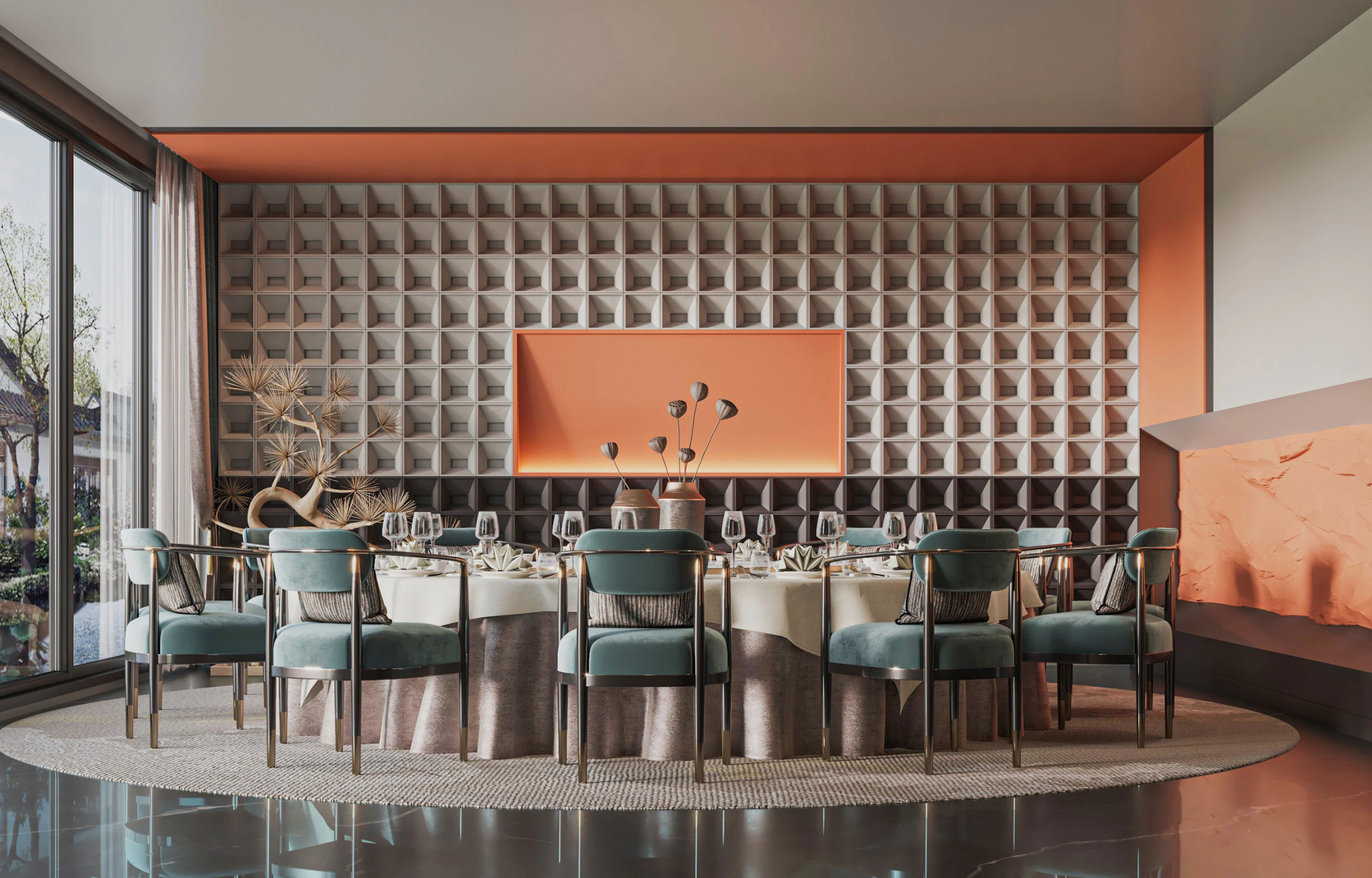 Modern Restaurant 3D Model .c4d .max .obj .3ds .fbx .stl .blend 