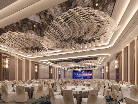 Modern hotel banquet hall 3D Model
