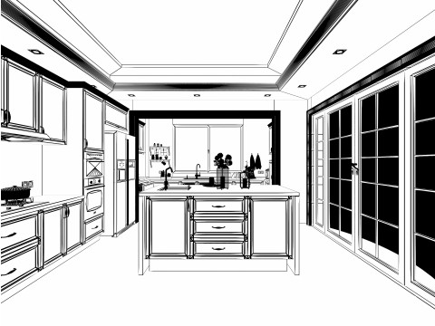 Modern kitchen 3D 모델