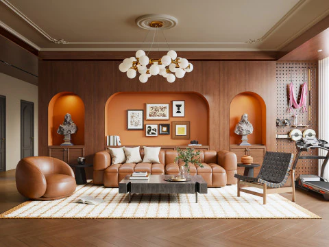 현대적인 거실 3D 모델