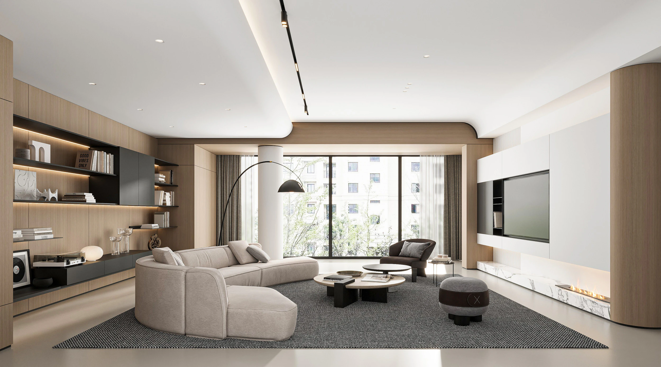 Modern living room 3D Model .c4d .max .obj .3ds .fbx .stl .blend 
