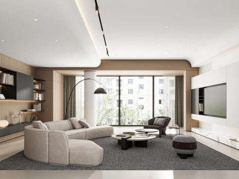 현대적인 거실 3D 모델