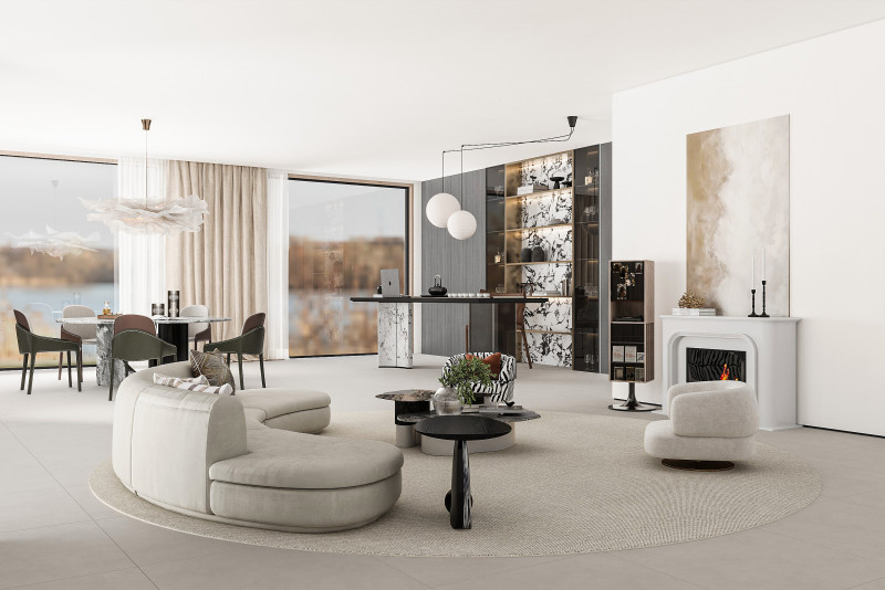 Modern living room 3D Model .c4d .max .obj .3ds .fbx .stl .blend 