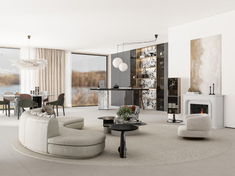 Modern living room 3D 모델