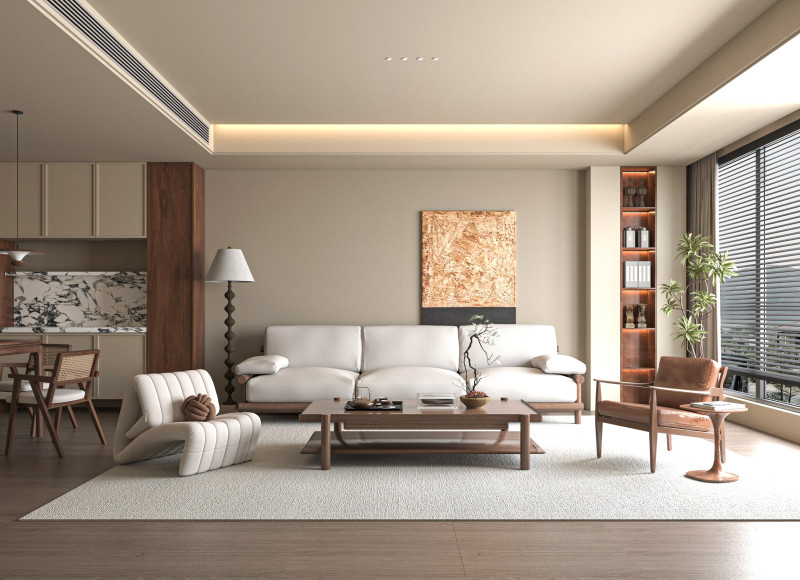 Modern living room 3D Model .c4d .max .obj .3ds .fbx .stl .blend 