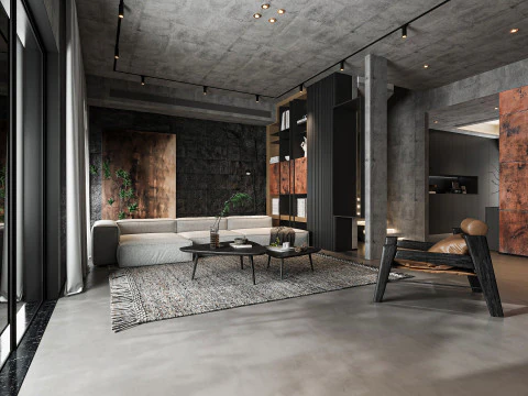 현대적인 거실 3D 모델