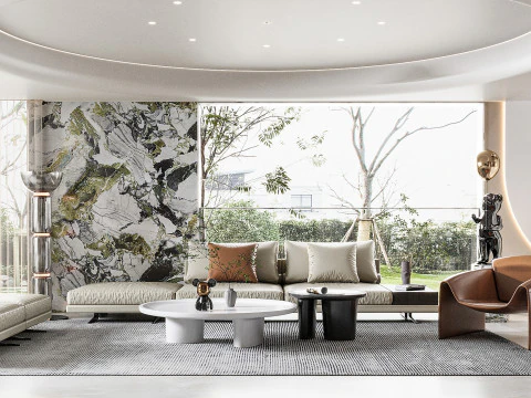 Nowoczesny salon Model 3D