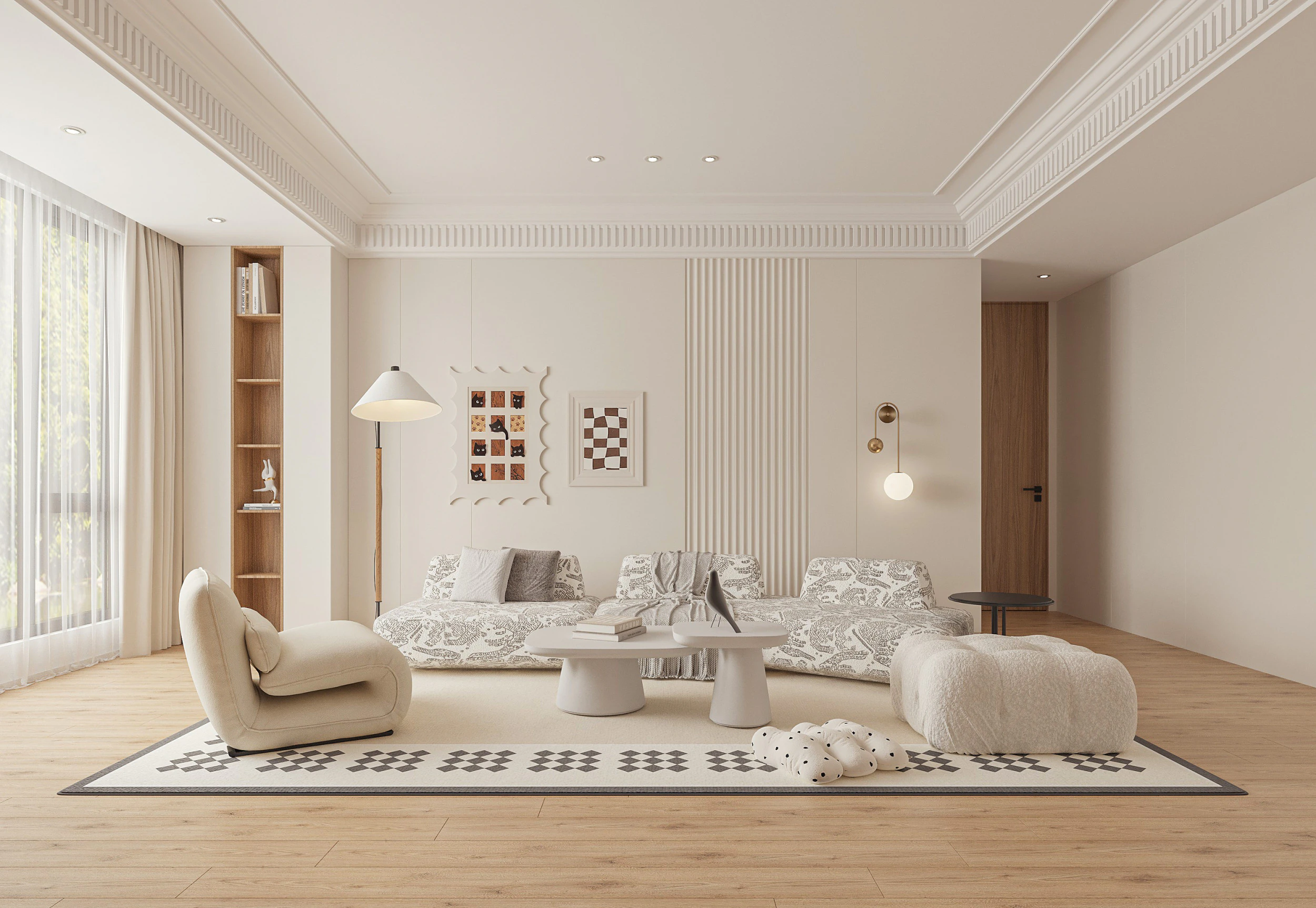 Modern living room 3D Model .c4d .max .obj .3ds .fbx .stl .blend