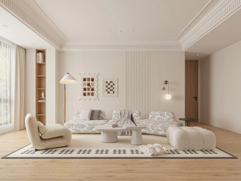 Ruang tamu modern Model 3D