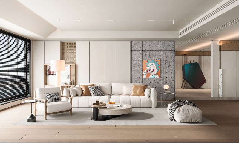 Modern living room 3D मॉडल .c4d .max .obj .3ds .fbx .stl .blend 