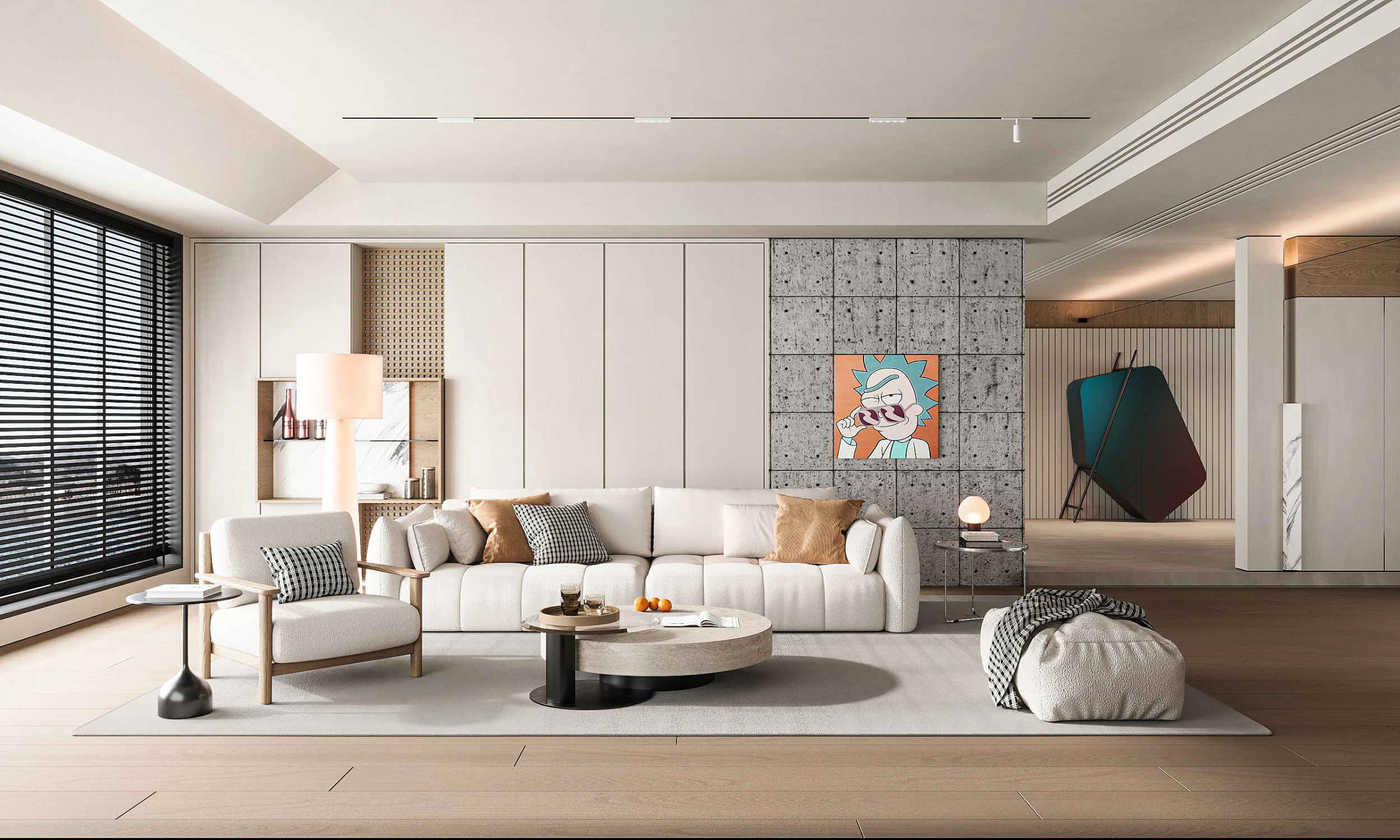 Modern living room 3D Model .c4d .max .obj .3ds .fbx .stl .blend 