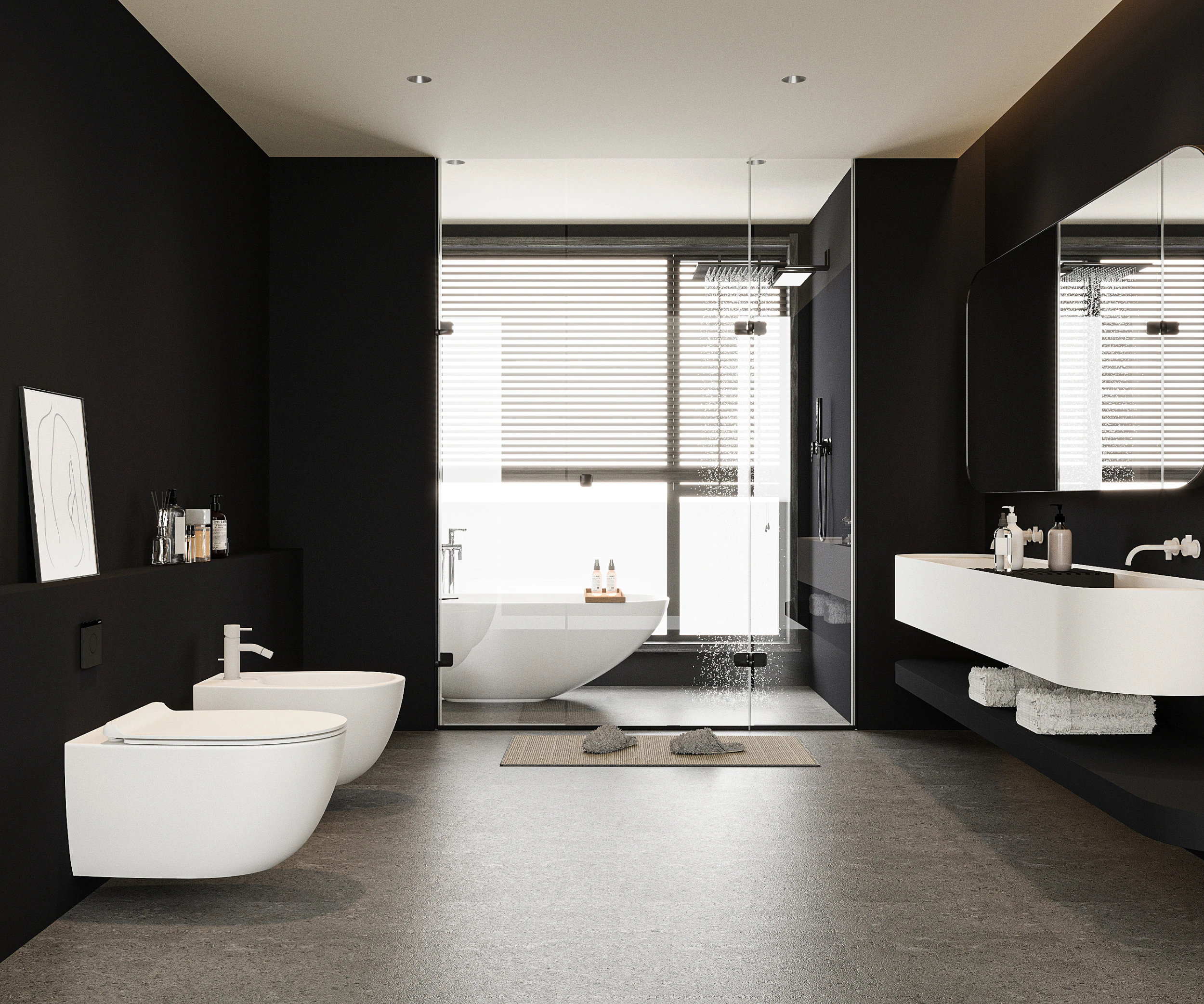 Modern bathroom 3D Model .c4d .max .obj .3ds .fbx .stl .blend