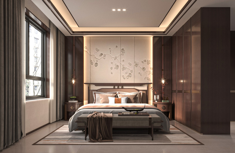 Modern bedroom 3D Модель .c4d .max .obj .3ds .fbx .stl .blend 